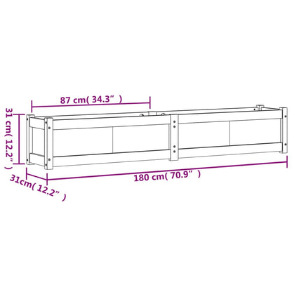 vidaXL Jardinière 180x31x31 cm bois de pin massif
