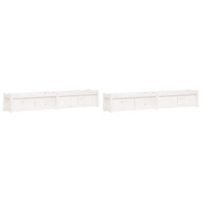 vidaXL Jardinières 2 pcs blanc bois de pin massif