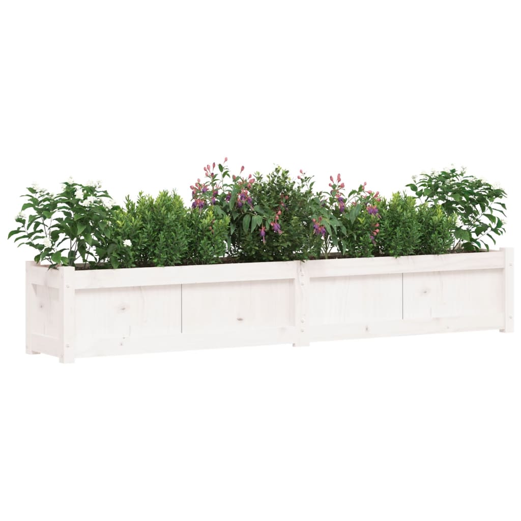 vidaXL Jardinières 2 pcs blanc bois de pin massif