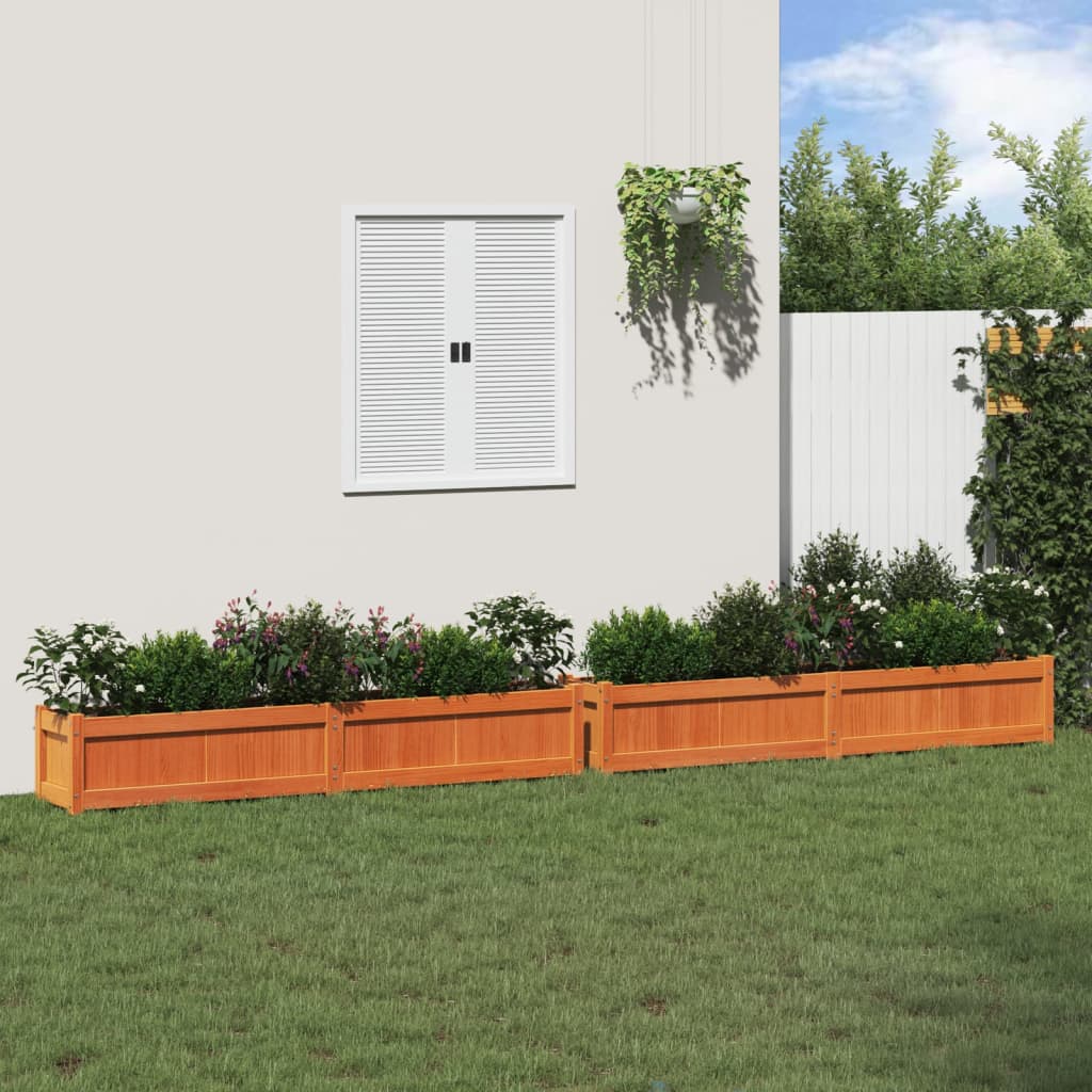 vidaXL Jardinières 2 pcs cire marron bois de pin massif