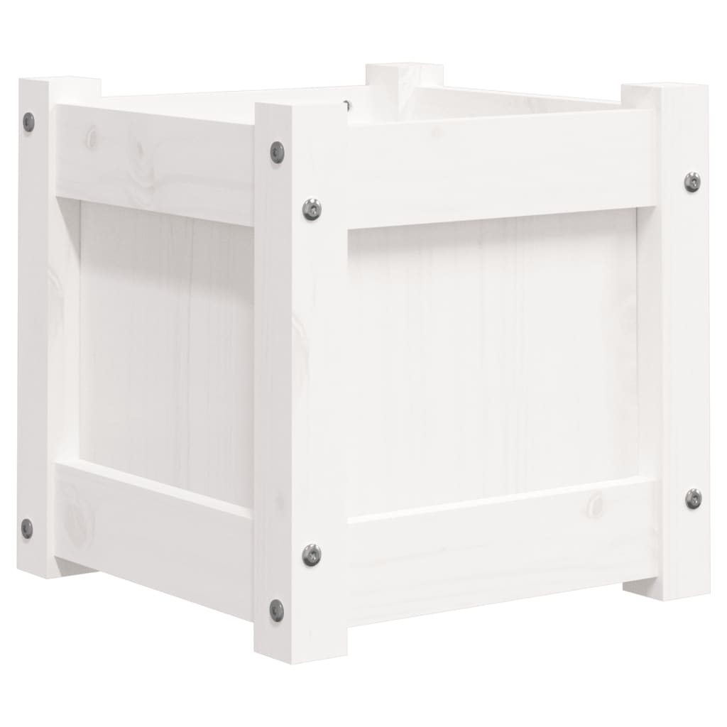 vidaXL Jardinière blanc 31x31x31 cm bois de pin massif