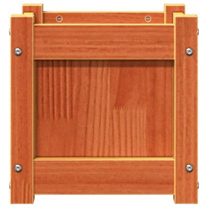 vidaXL Jardinière cire marron 31x31x31 cm bois de pin massif