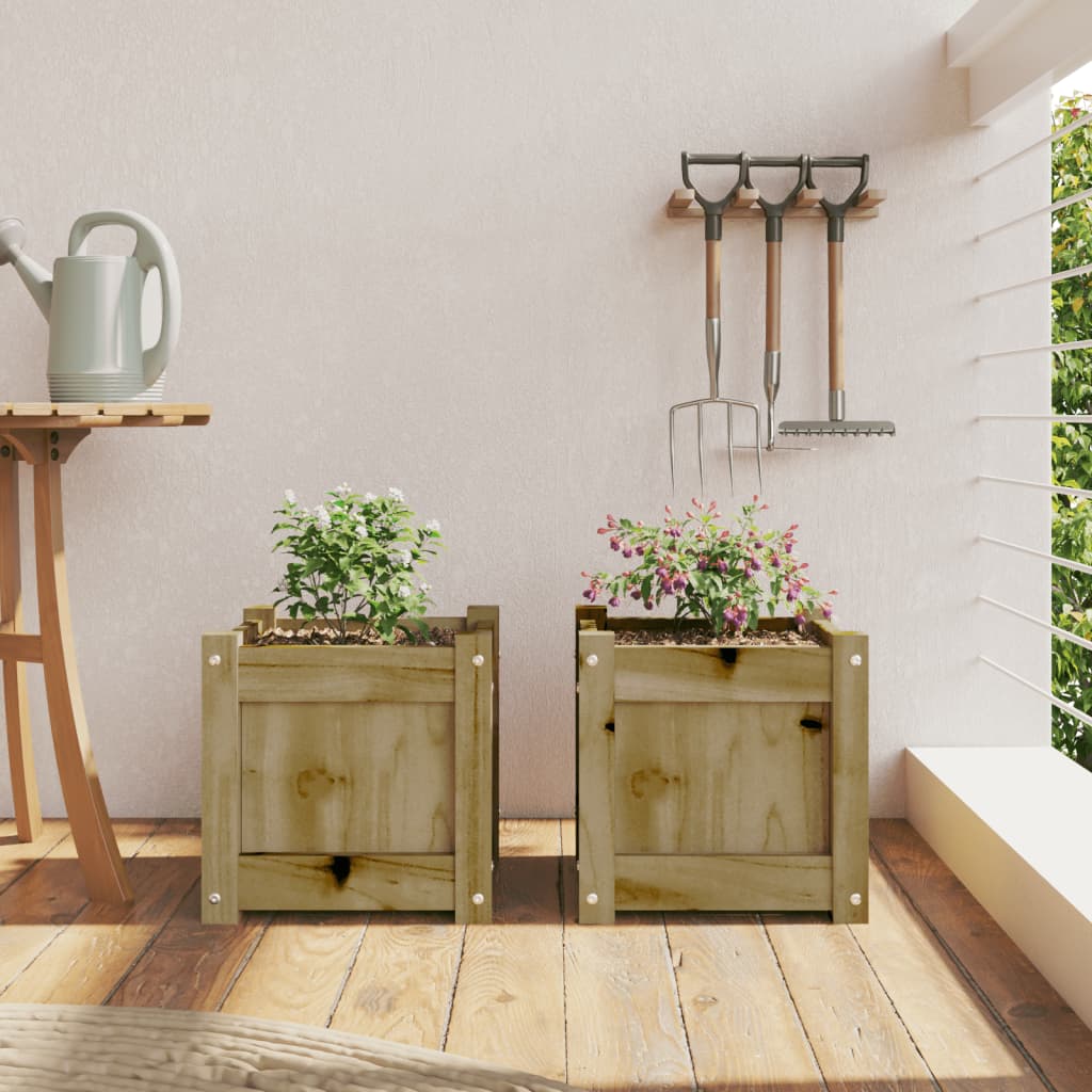 vidaXL Jardinières 2 pcs bois de pin imprégné