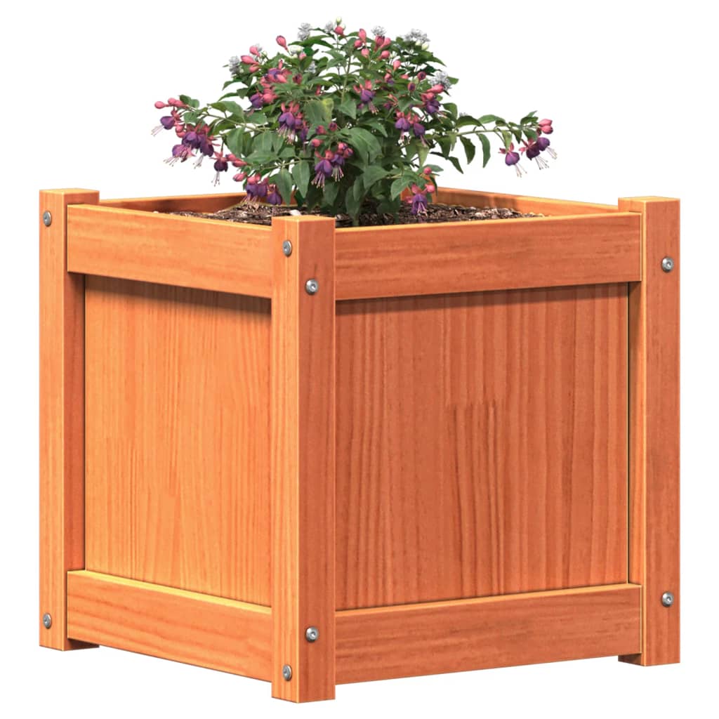 vidaXL Jardinières 2 pcs cire marron bois de pin massif