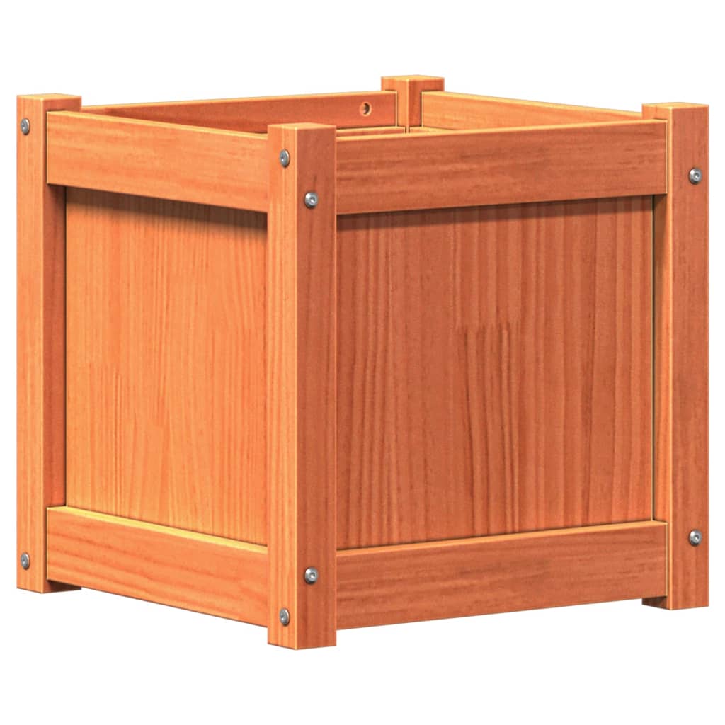 vidaXL Jardinières 2 pcs cire marron bois de pin massif