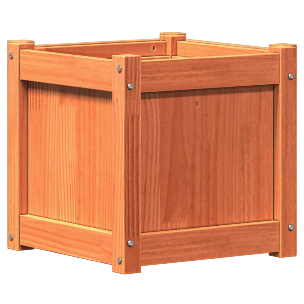 vidaXL Jardinières 2 pcs cire marron bois de pin massif