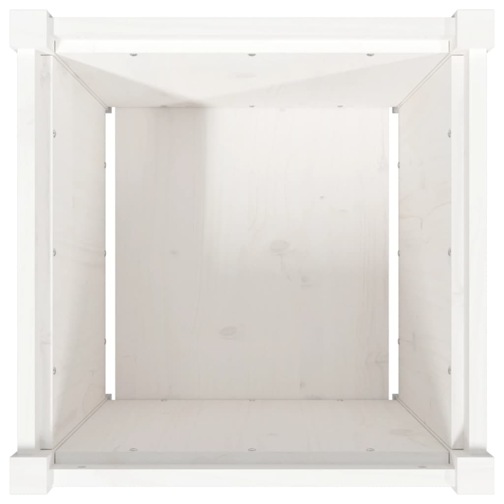 vidaXL Jardinières 2 pcs blanc bois de pin massif