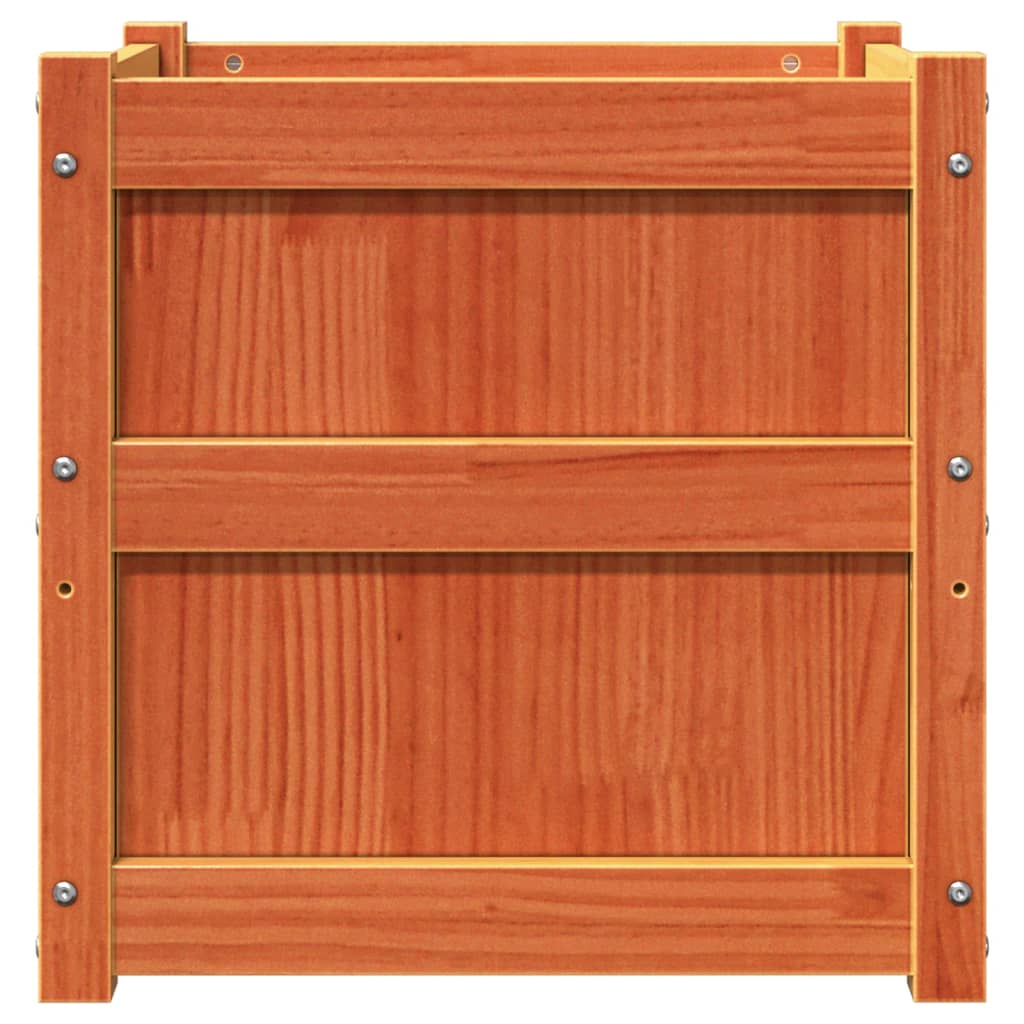 vidaXL Jardinière cire marron 50x50x50 cm bois de pin massif