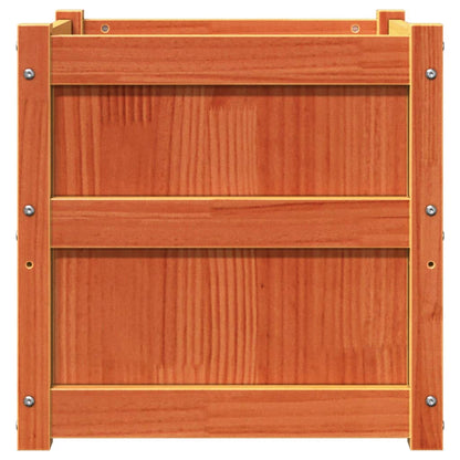 vidaXL Jardinière cire marron 50x50x50 cm bois de pin massif