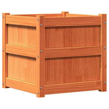 vidaXL Jardinière cire marron 50x50x50 cm bois de pin massif