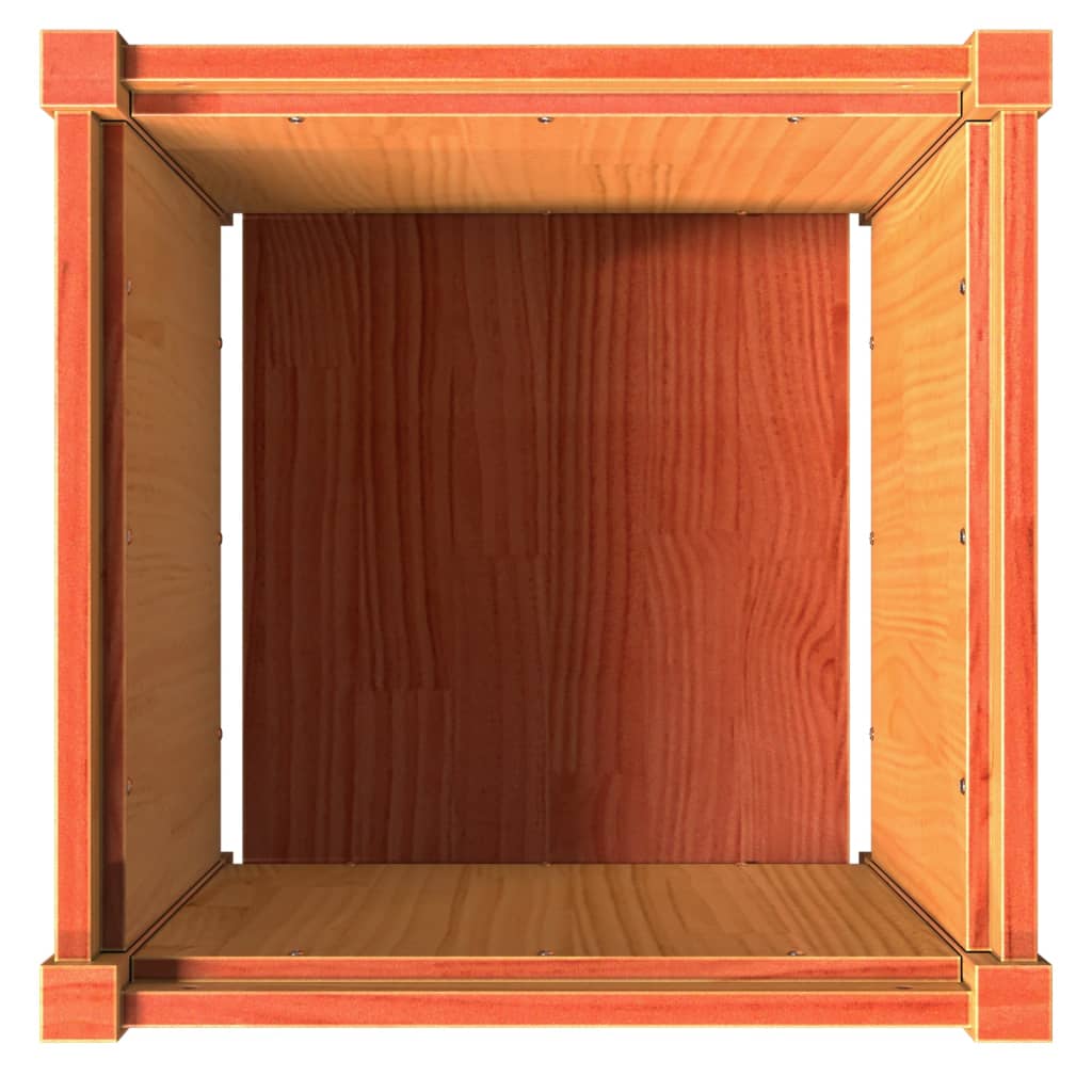 vidaXL Jardinière cire marron 50x50x50 cm bois de pin massif