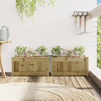 vidaXL Jardinières 2 pcs bois de pin imprégné