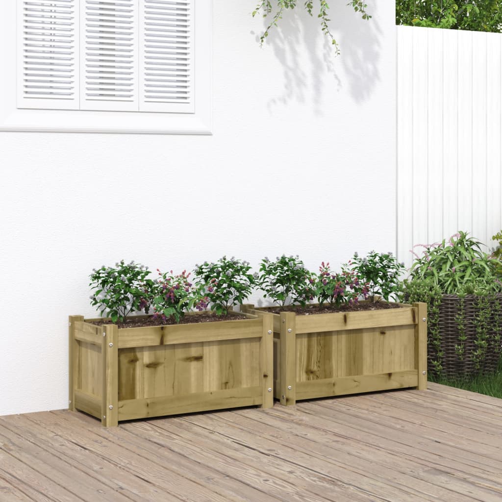 vidaXL Jardinières 2 pcs bois de pin imprégné
