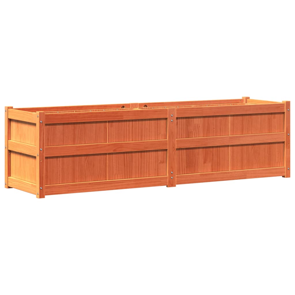 vidaXL Jardinière cire marron 180x50x50 cm bois de pin massif