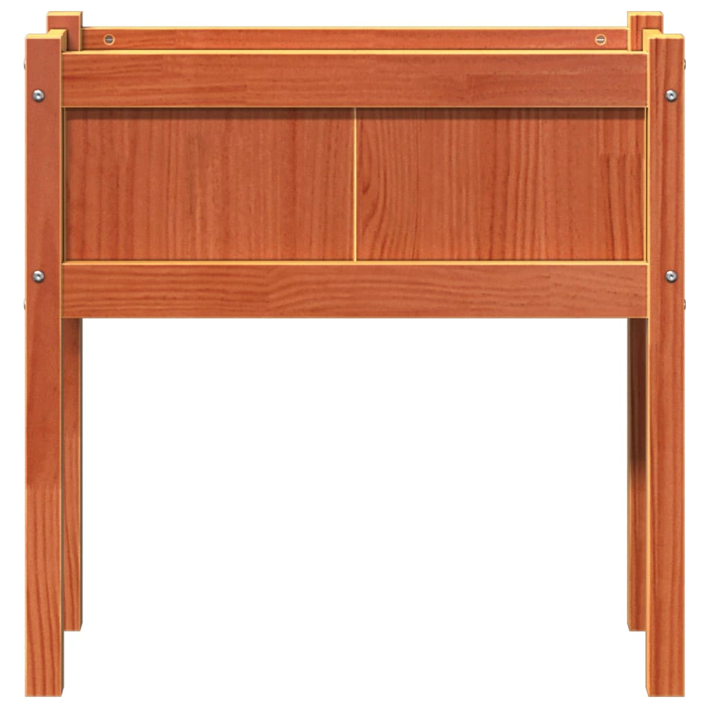 vidaXL Jardinières 2 pcs avec pieds cire marron bois de pin massif
