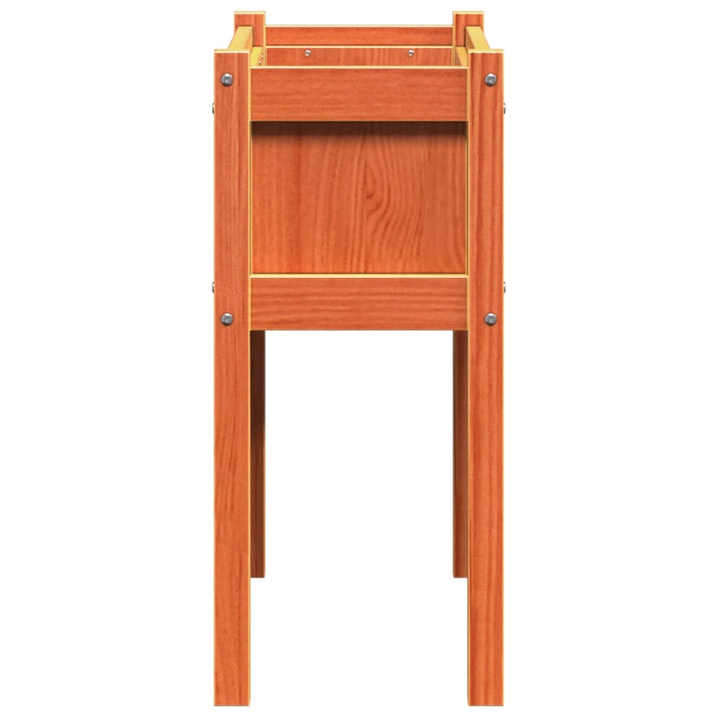 vidaXL Jardinières 2 pcs avec pieds cire marron bois de pin massif