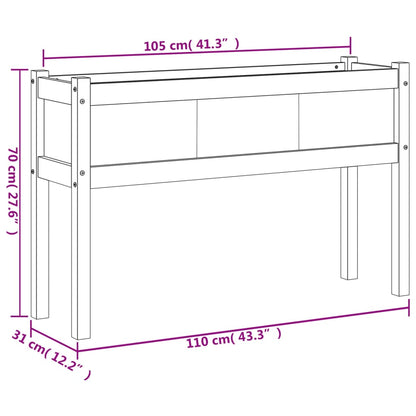 vidaXL Jardinières avec pieds blanc 110x31x70 cm bois de pin massif
