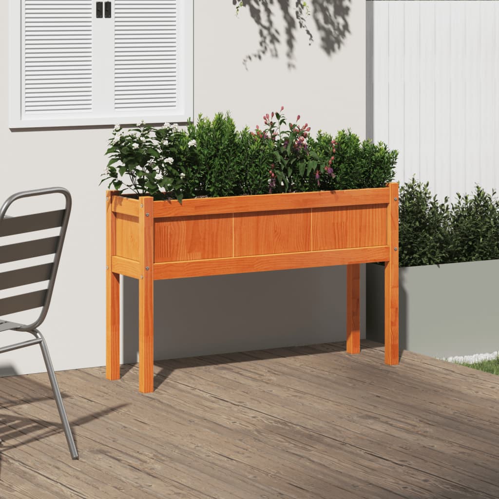 vidaXL Jardinières avec pieds et pieds 110x31x70 cm bois de pin massif
