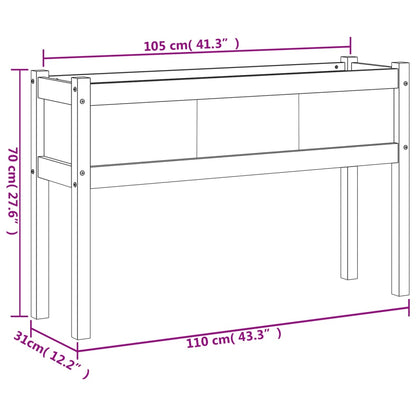 vidaXL Jardinière avec pieds 110x31x70 cm bois de pin imprégné