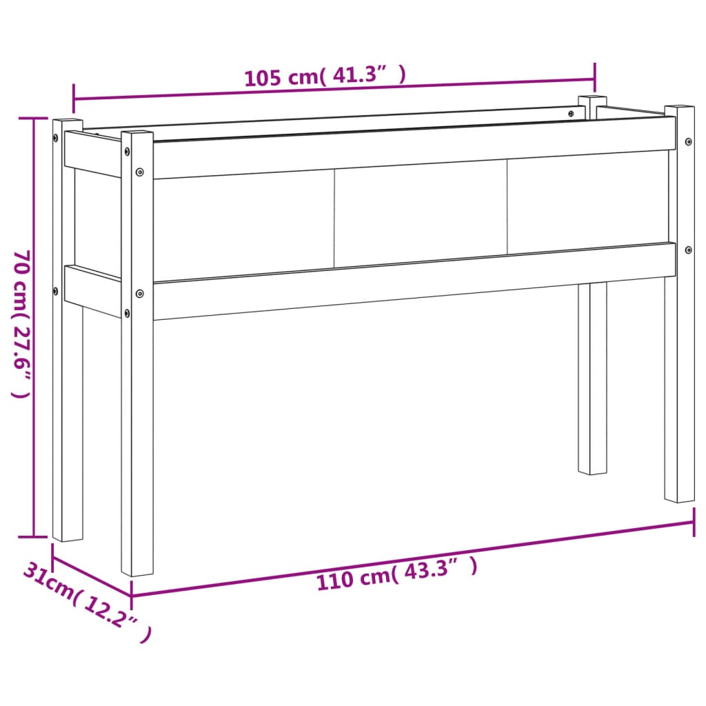 vidaXL Jardinières 2 pcs avec pieds bois de pin imprégné
