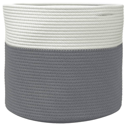 vidaXL Panier de rangement gris et blanc Ø40x35 cm coton