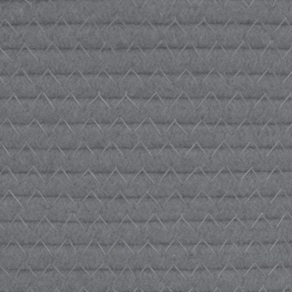 vidaXL Panier à linge gris et blanc Ø60x36 cm coton