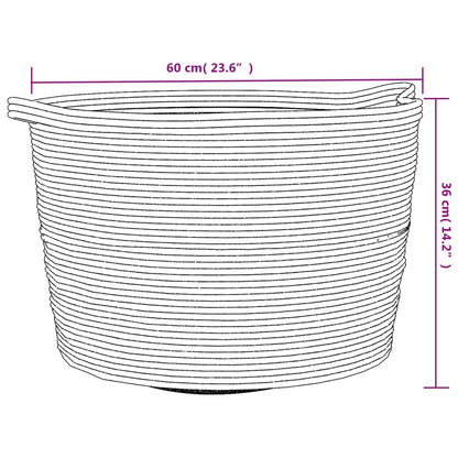 vidaXL Panier à linge gris et blanc Ø60x36 cm coton