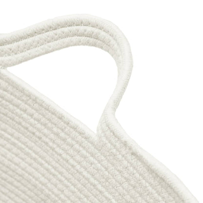 vidaXL Panier à linge beige et blanc Ø60x36 cm coton