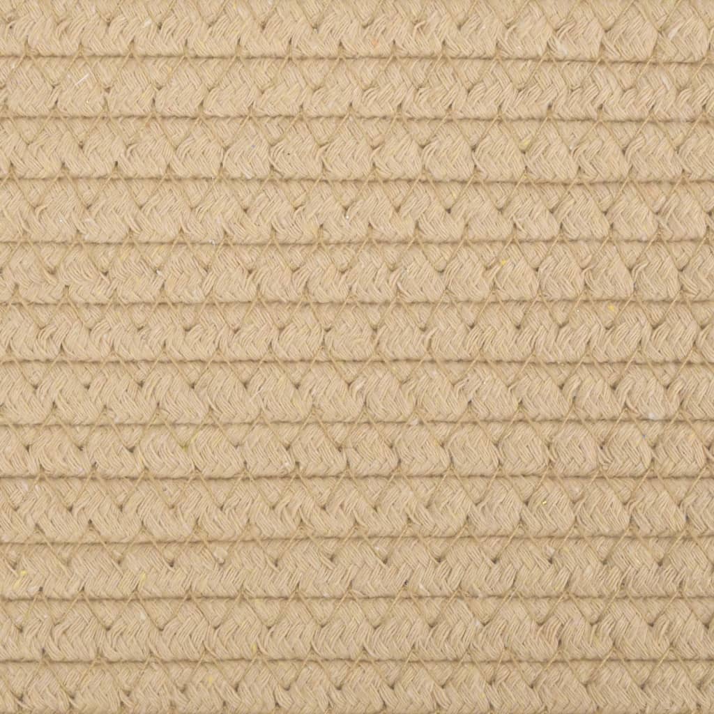 vidaXL Panier à linge beige et blanc Ø60x36 cm coton