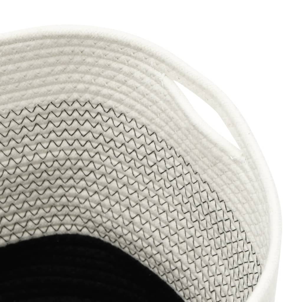 vidaXL Paniers de rangement 2 pcs blanc et noir coton