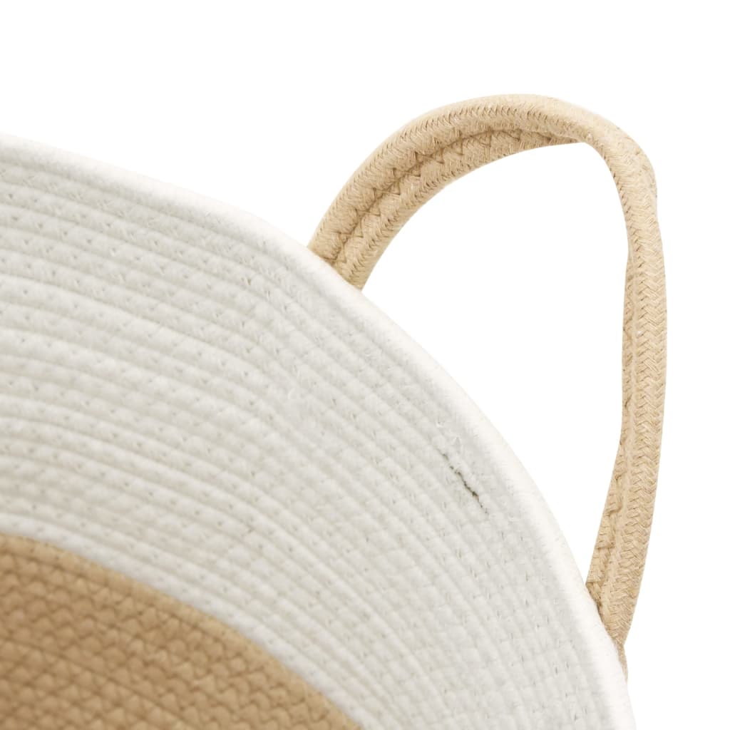 vidaXL Panier de rangement beige et blanc Ø38x46 cm coton