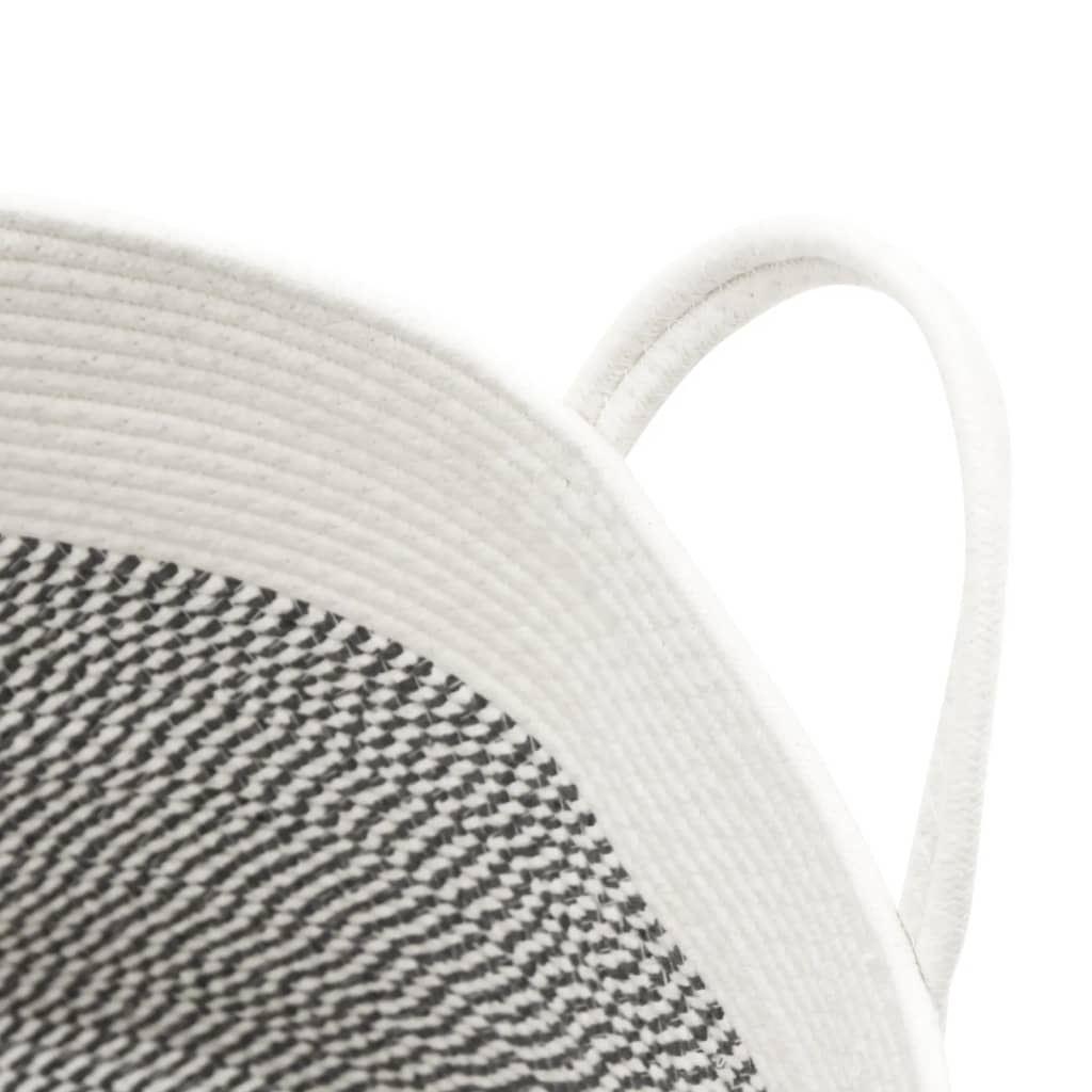 vidaXL Panier de rangement gris et blanc Ø51x33 cm coton