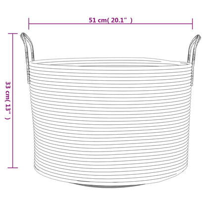 vidaXL Panier de rangement gris et blanc Ø51x33 cm coton