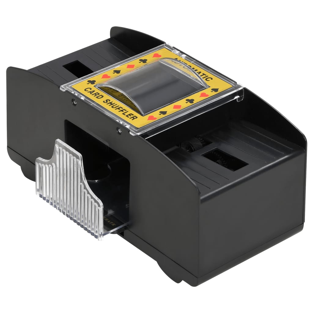 vidaXL Mélangeur de cartes automatique noir 2 jeux