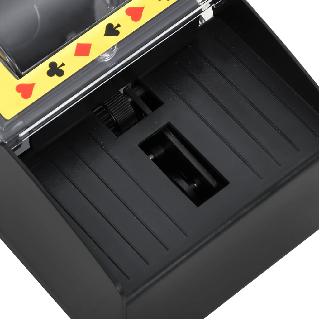 vidaXL Mélangeur de cartes automatique noir 2 jeux