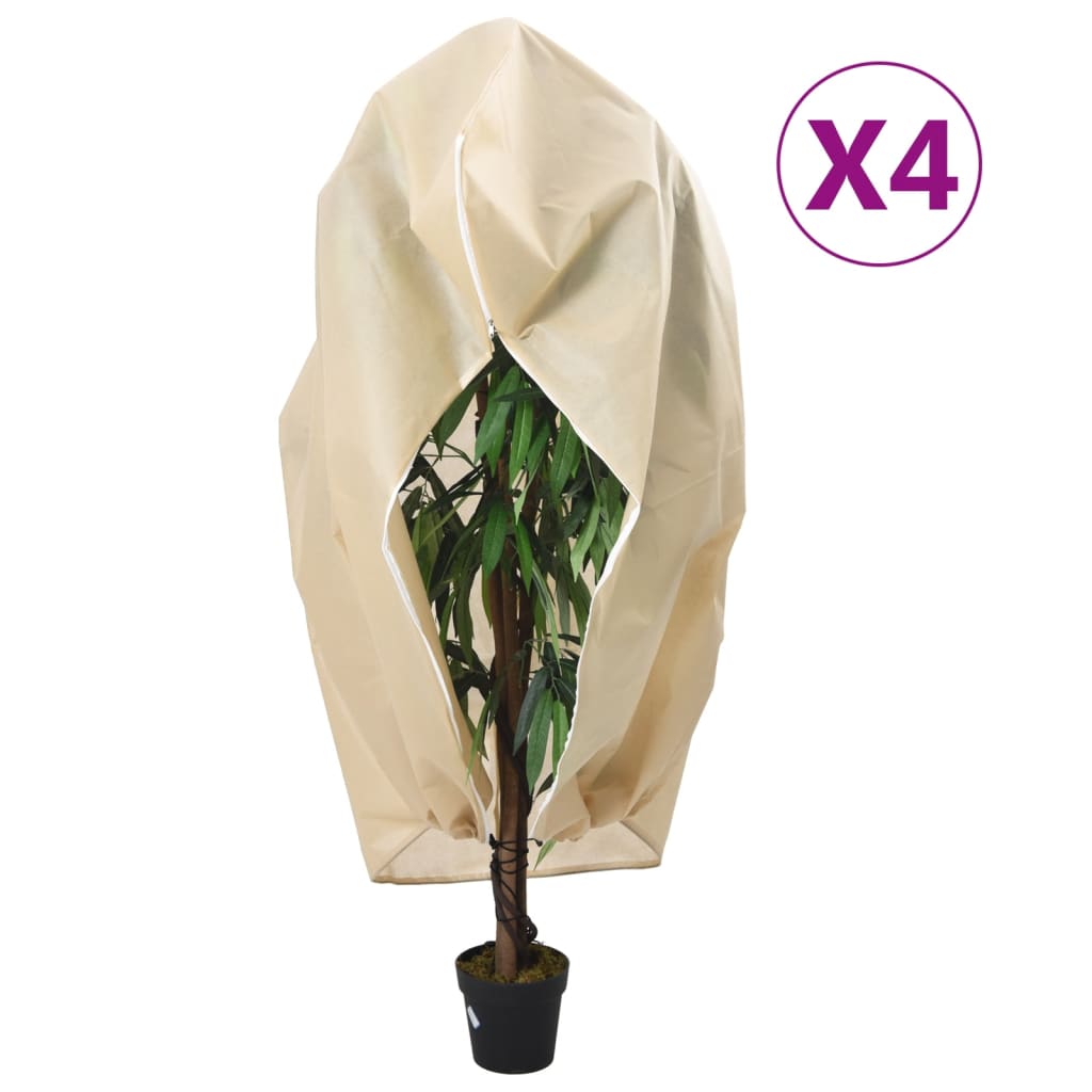 vidaXL Housses de protection pour plantes avec fermeture éclair 4 pcs