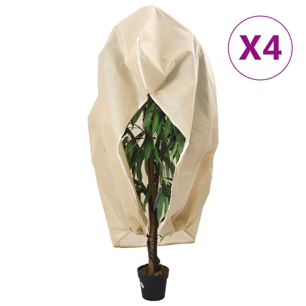 vidaXL Housses de protection pour plantes avec fermeture éclair 4 pcs