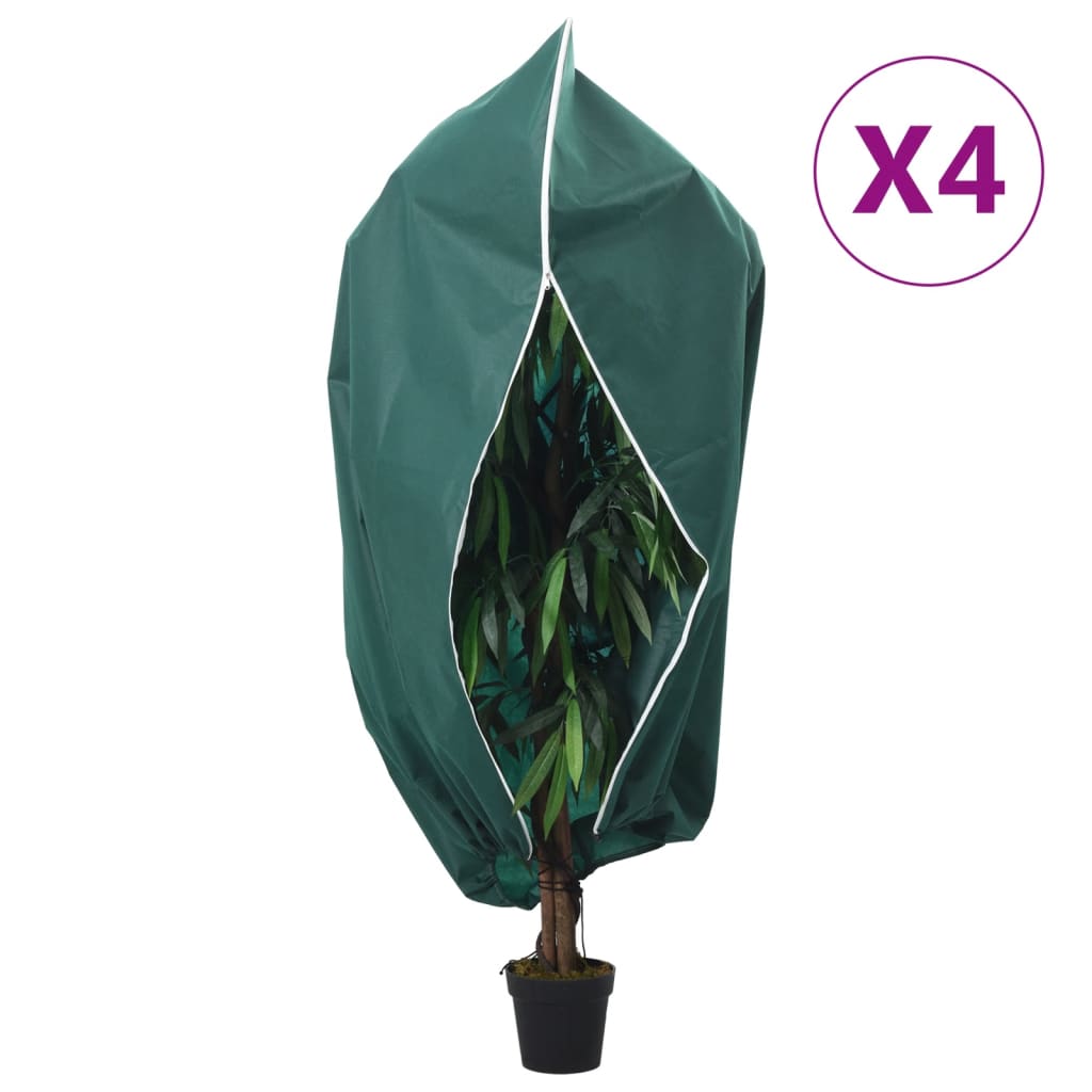 vidaXL Housses de protection pour plantes avec fermeture éclair 4 pcs