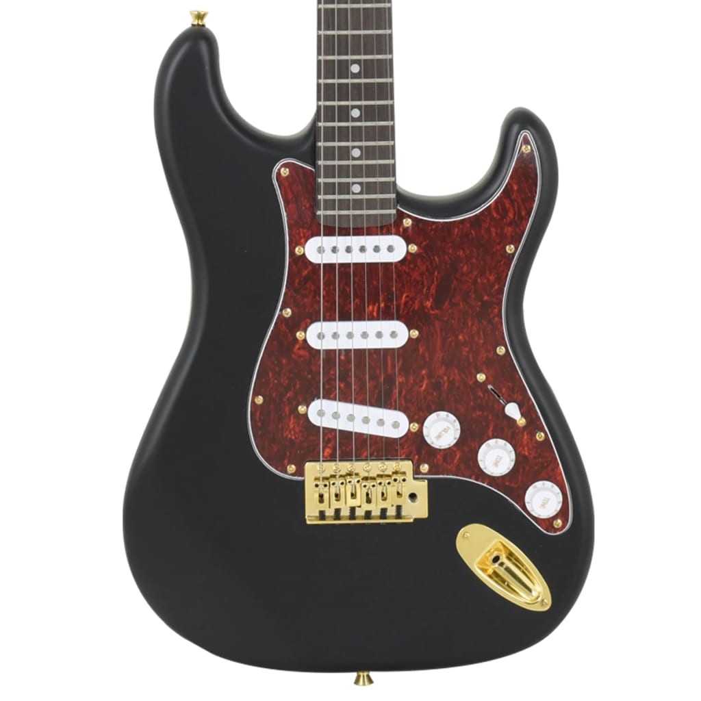 vidaXL Guitare électrique pour débutants et sac noir et doré 4/4 39"