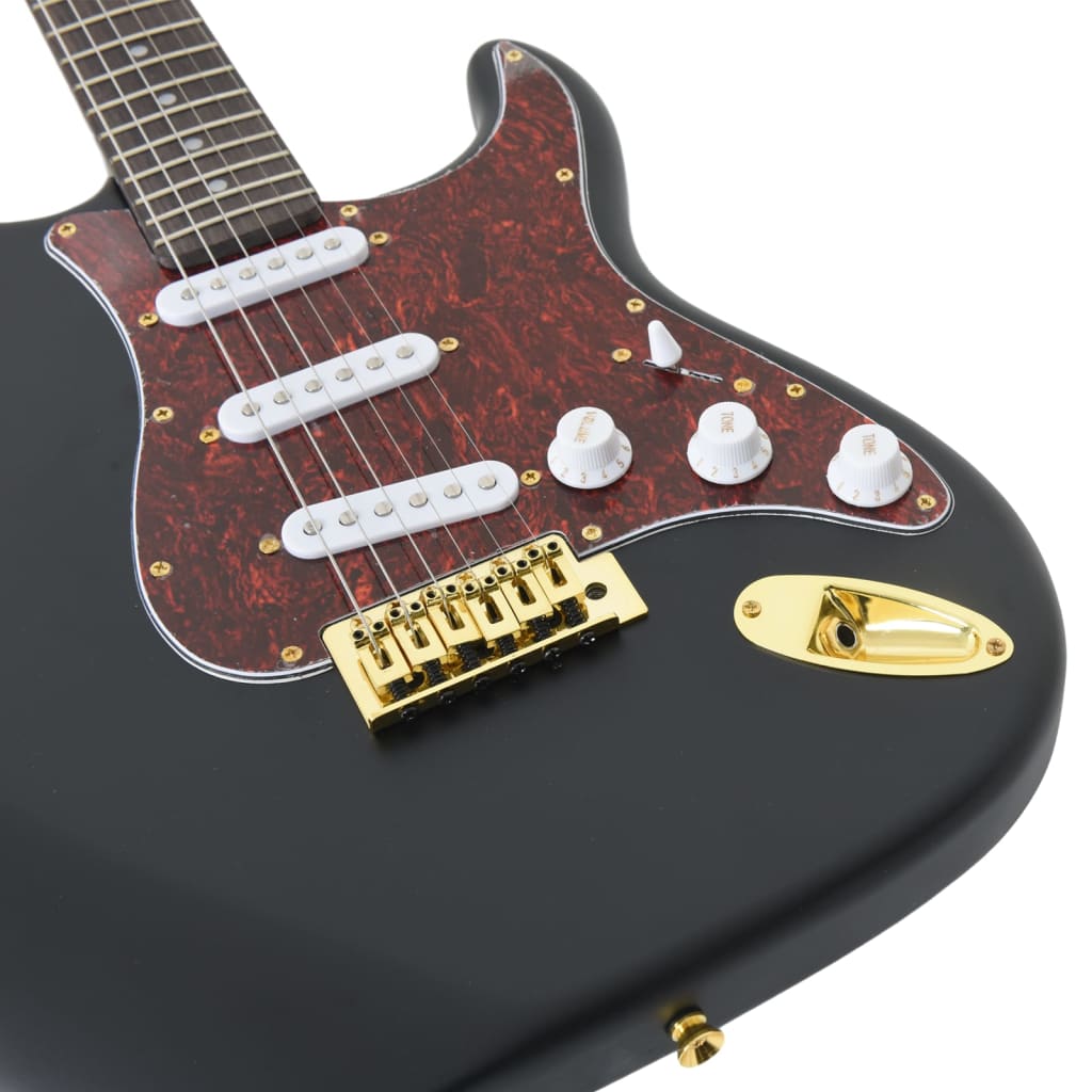 vidaXL Guitare électrique pour débutants et sac noir et doré 4/4 39"