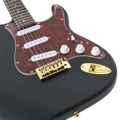 vidaXL Guitare électrique pour débutants et sac noir et doré 4/4 39"