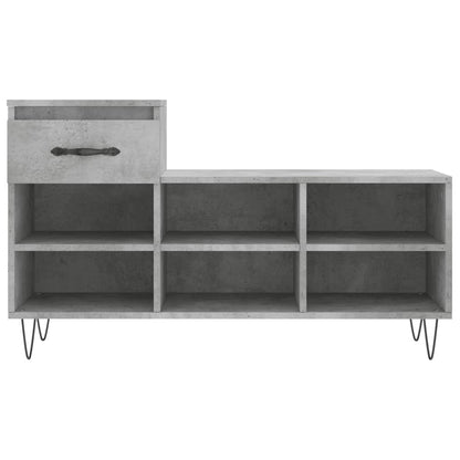 vidaXL Armoire à chaussures Gris béton 102x36x60 cm Bois d'ingénierie