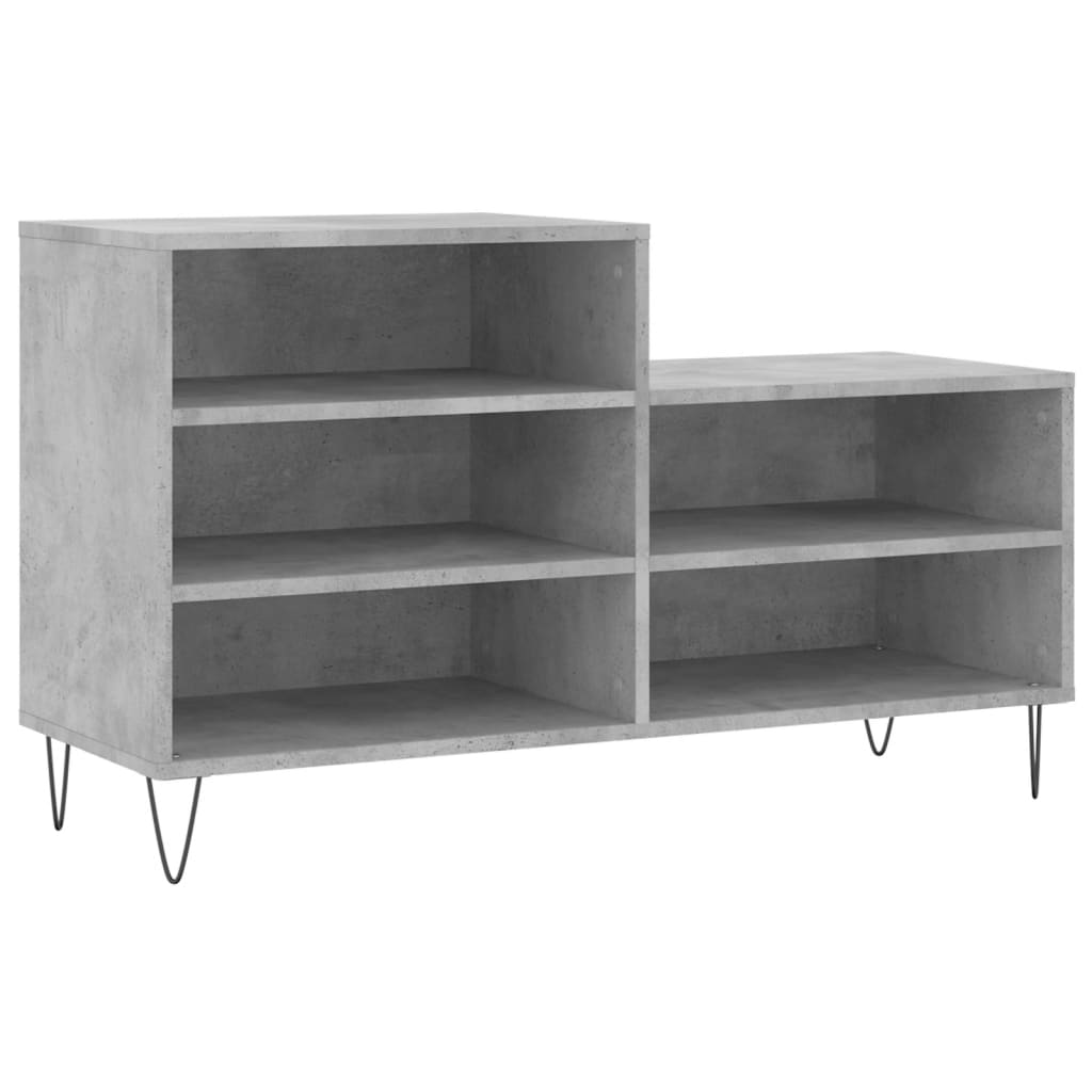 vidaXL Armoire à chaussures Gris béton 102x36x60 cm Bois d'ingénierie