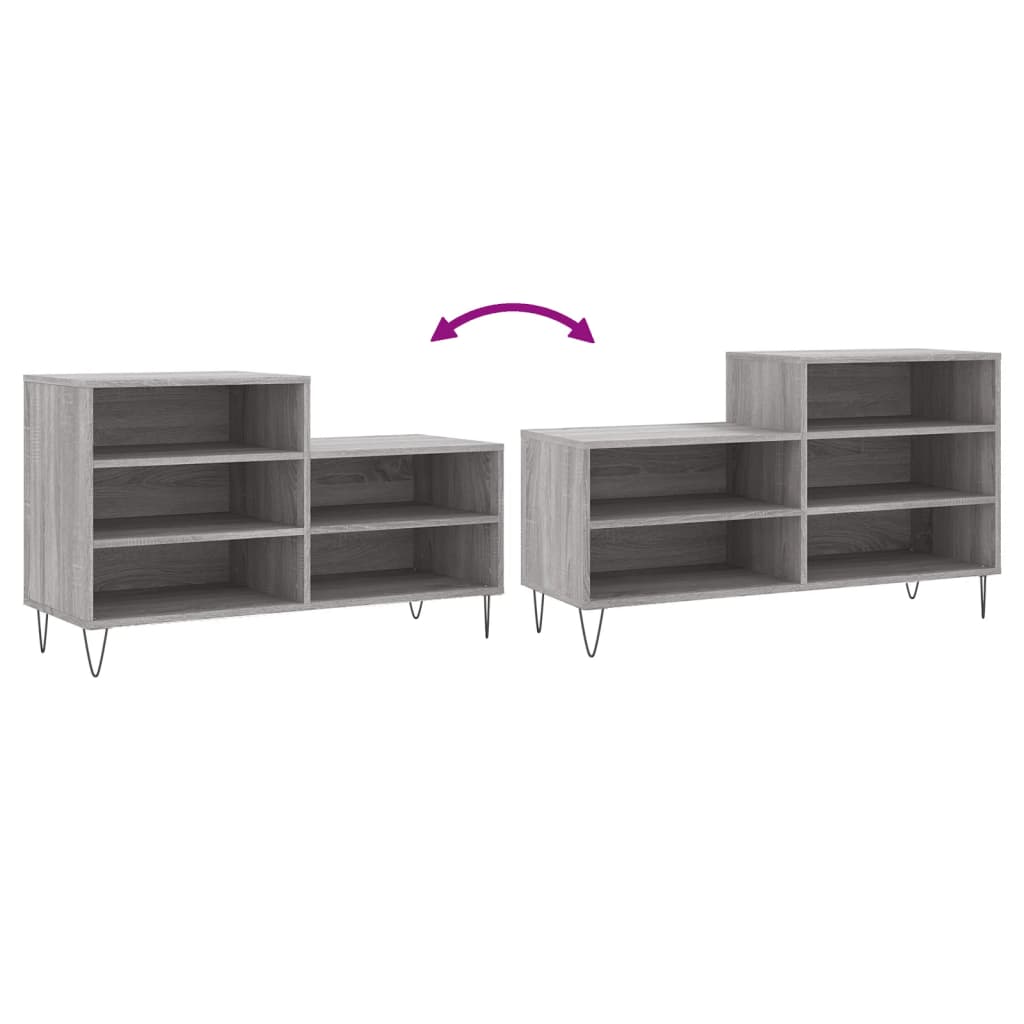 vidaXL Armoire à chaussures Sonoma gris 102x36x60 cm Bois d'ingénierie