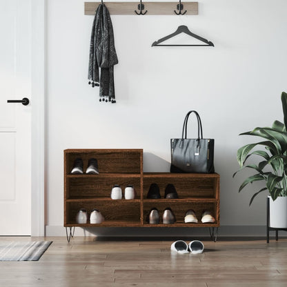vidaXL Armoire à chaussures Chêne marron 102x36x60cm Bois d'ingénierie