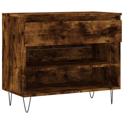 vidaXL Armoire à chaussures Chêne fumé 70x36x60 cm Bois d'ingénierie