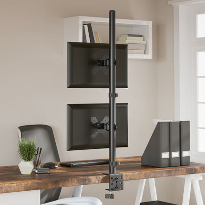 vidaXL Support de moniteur double noir acier VESA 75/100 mm