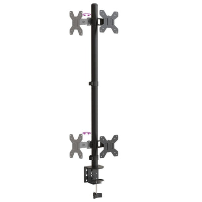 vidaXL Support de moniteur double noir acier VESA 75/100 mm