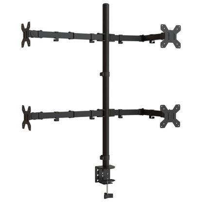 vidaXL Support de moniteur noir acier VESA 75/100 mm
