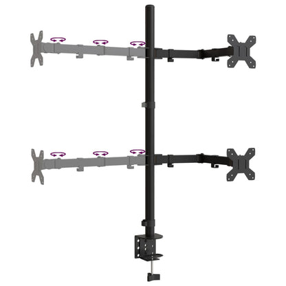 vidaXL Support de moniteur noir acier VESA 75/100 mm